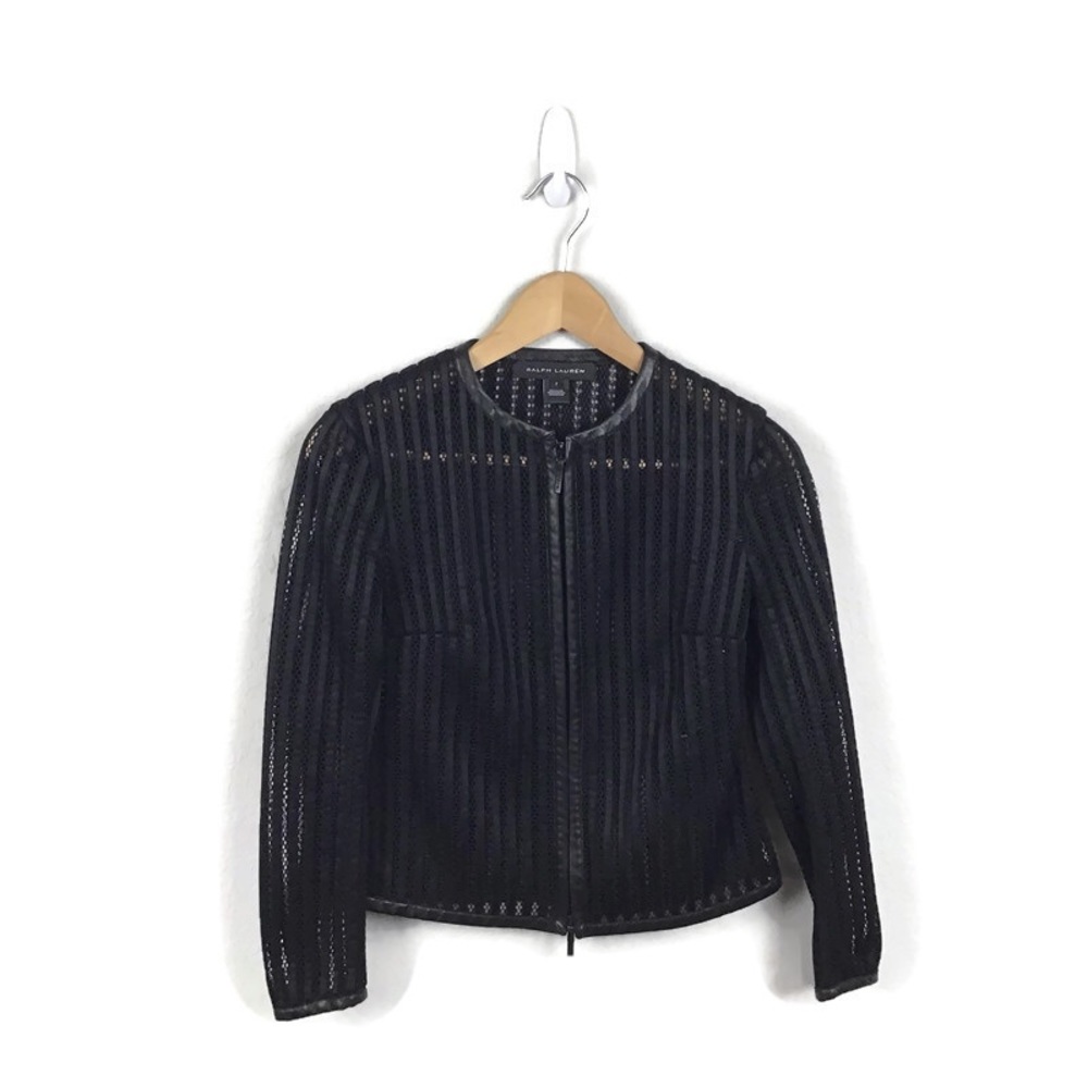 RALPH LAUREN Black Label Jacket Mesh Leather